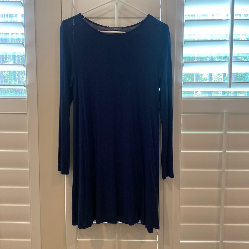 Navy cotton dress size small.